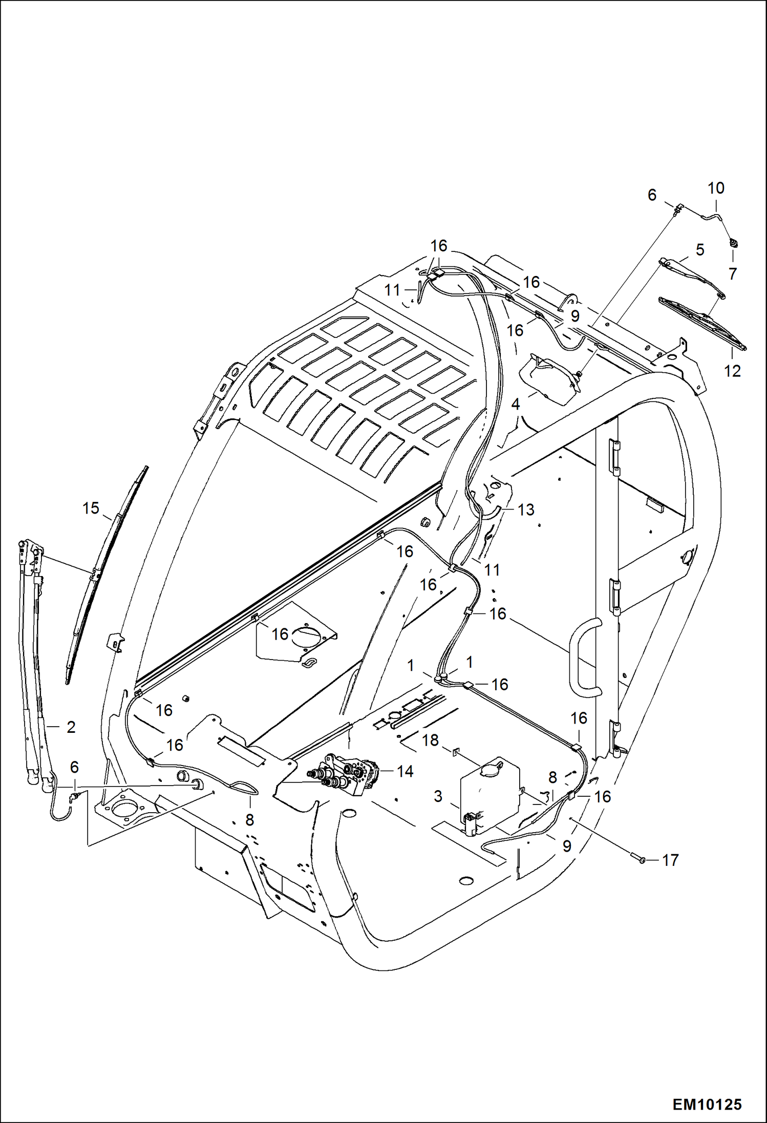 КАБИНА ВОДИТЕЛЯ (СТЕКЛООЧИСТИТЕЛИ)