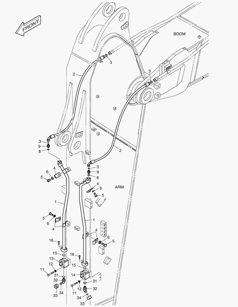 ГИДРОСИСТЕМА РУКОЯТИ - ВРАЩАЮЩИЙСЯ(РУКОЯТЬ 2.9 м)