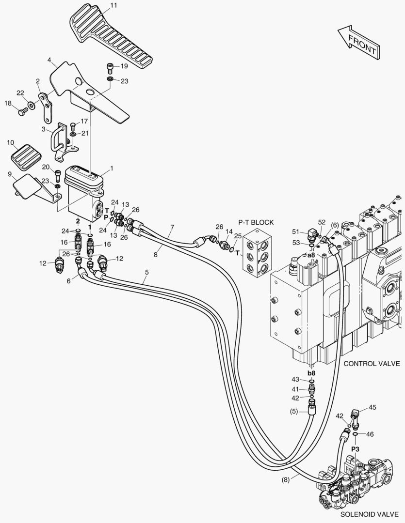 ТРУБОПРОВОД СЕРВОУПРАВЛЕНИЯ - ШАРНИРНАЯ СТРЕЛА