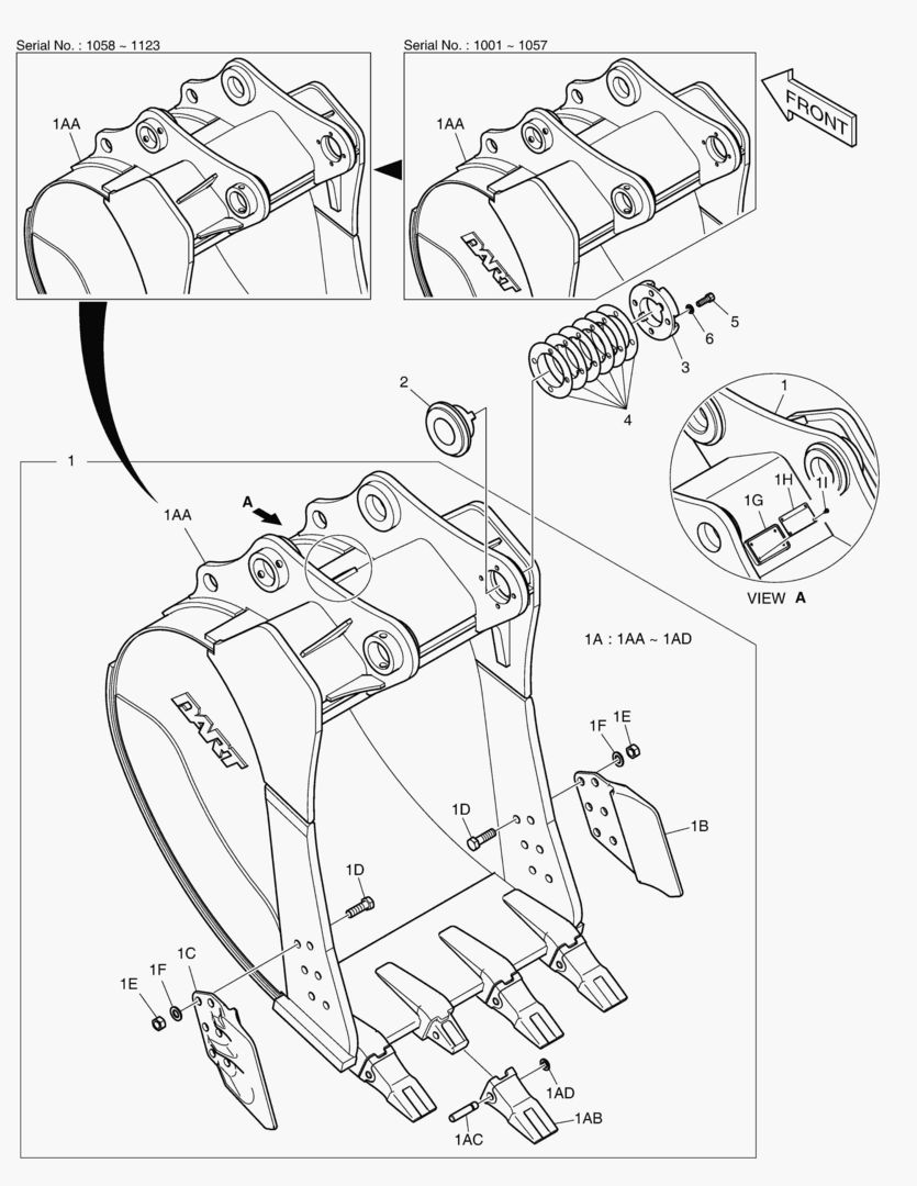 6940 BUCKET ASS`Y - 1.07mВі(42`) - SIDE PIN [1001~1246]