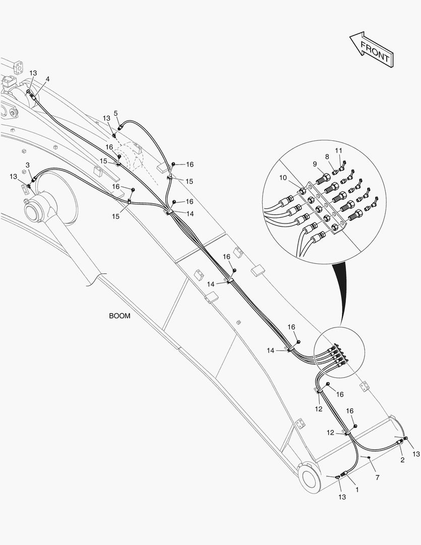 ТРУБОПРОВОД СМАЗОЧНОЙ СИСТЕМЫ - СТРЕЛА 7.1 м