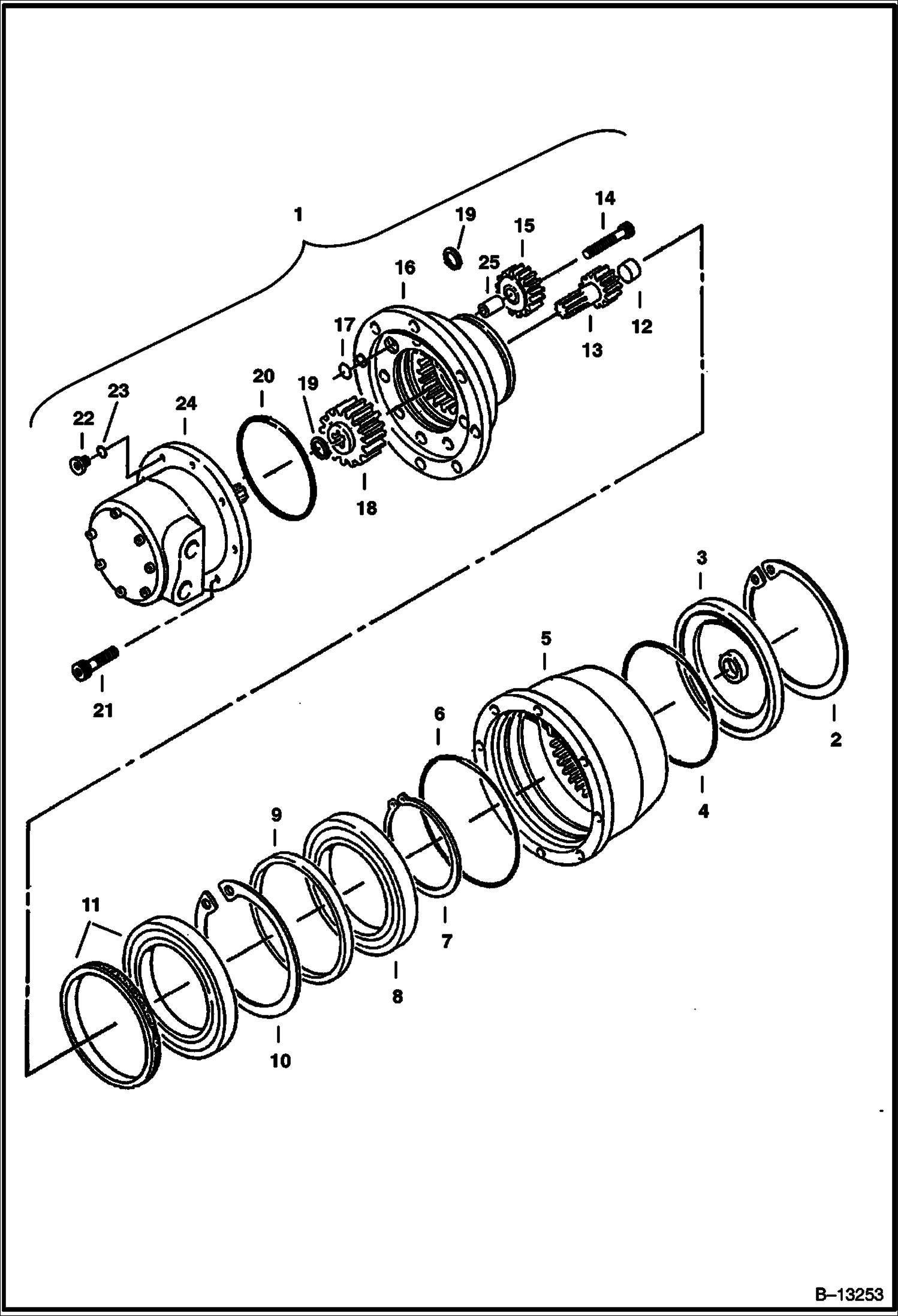 ХОДОВОЙ ГИДРОМОТОР (БЕЗ ТОРМОЗОВ) (СЕРИЙНЫЙ НОМЕР 508212001 - 508212285)