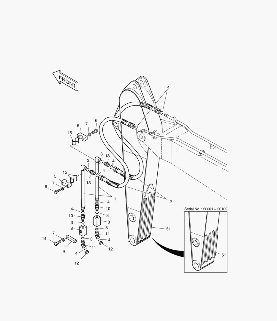 6490 ARM PIPING-ARM 2.4m(ONE & TWO WAY)