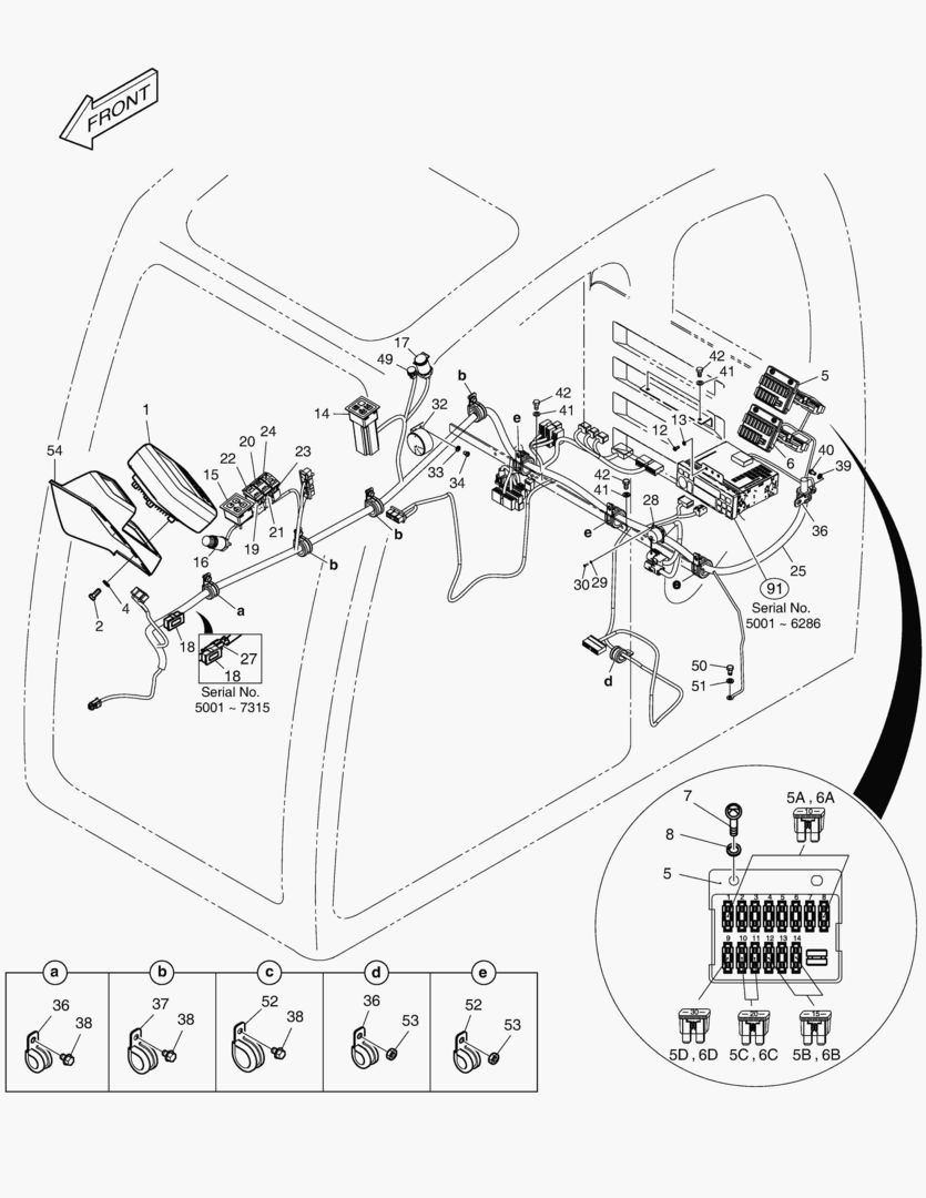 Схема 1690 ELECTRIC PARTS - CABIN [5001~7418]