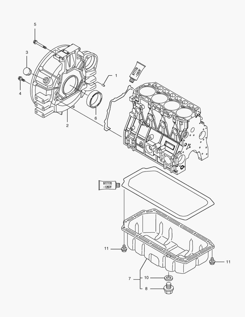 013 FLYWHEEL HOUSING & OIL PAN