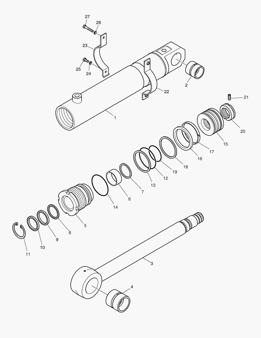ШАРНИРНЫЙ ЦИЛИНДР СТРЕЛЫ - ГИДРОЗАМОК