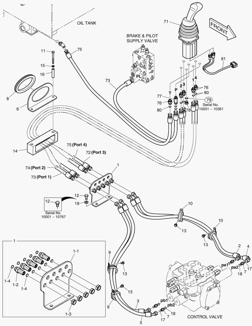 ТРУБОПРОВОД СЕРВОУПРАВЛЕНИЯ(1-2 КАТУШКИ)