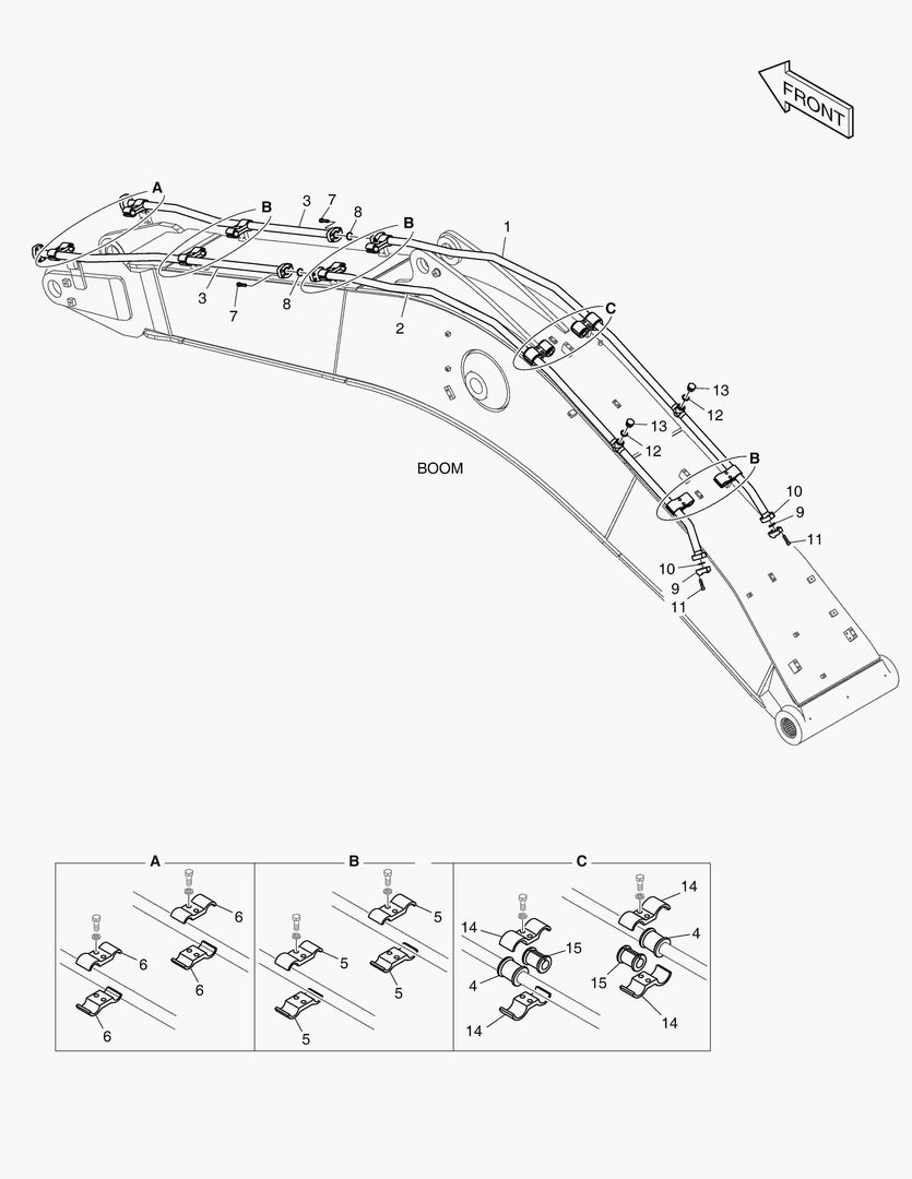 6660 BOOM PIPING - ONE & TWO WAY(BOOM 6.2m)