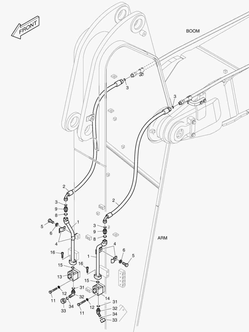 ГИДРОСИСТЕМА РУКОЯТИ-ВРАЩЕНИЕ(РУКОЯТЬ-2.5 м)