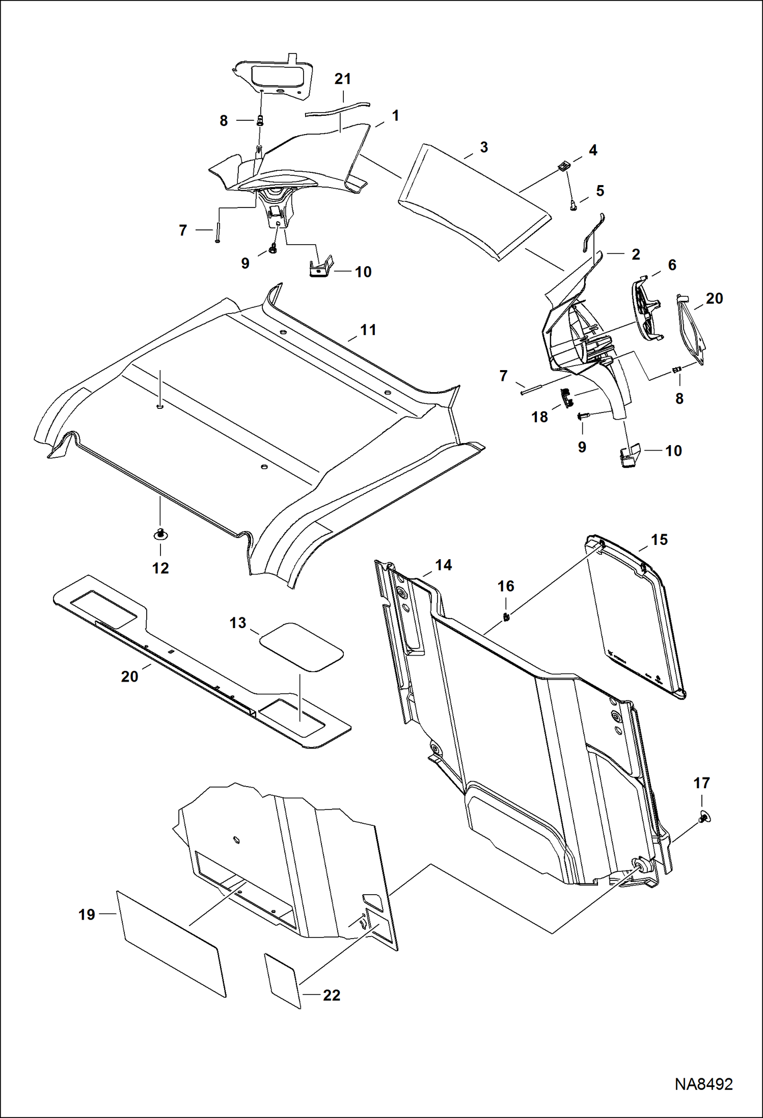 КАБИНА ОПЕРАТОРА (ВНУТРЕННЕЕ ОБОРУДОВАНИЕ КАБИНЫ) (СТАНДАРТНАЯ)