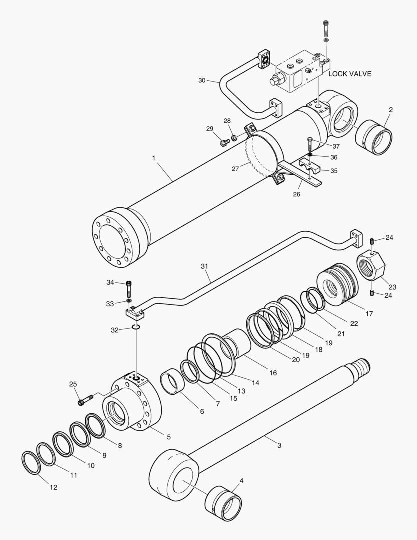 ЦИЛИНДР СТРЕЛЫ(ЛЕВОСТОРОННИЙ)-ГИДРОЗАМОК