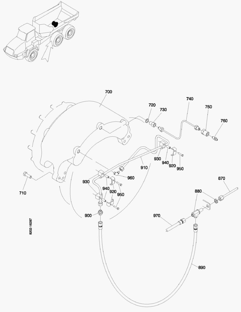 G160-22 CALIPER RH; REAR TANDEM. [710045~]