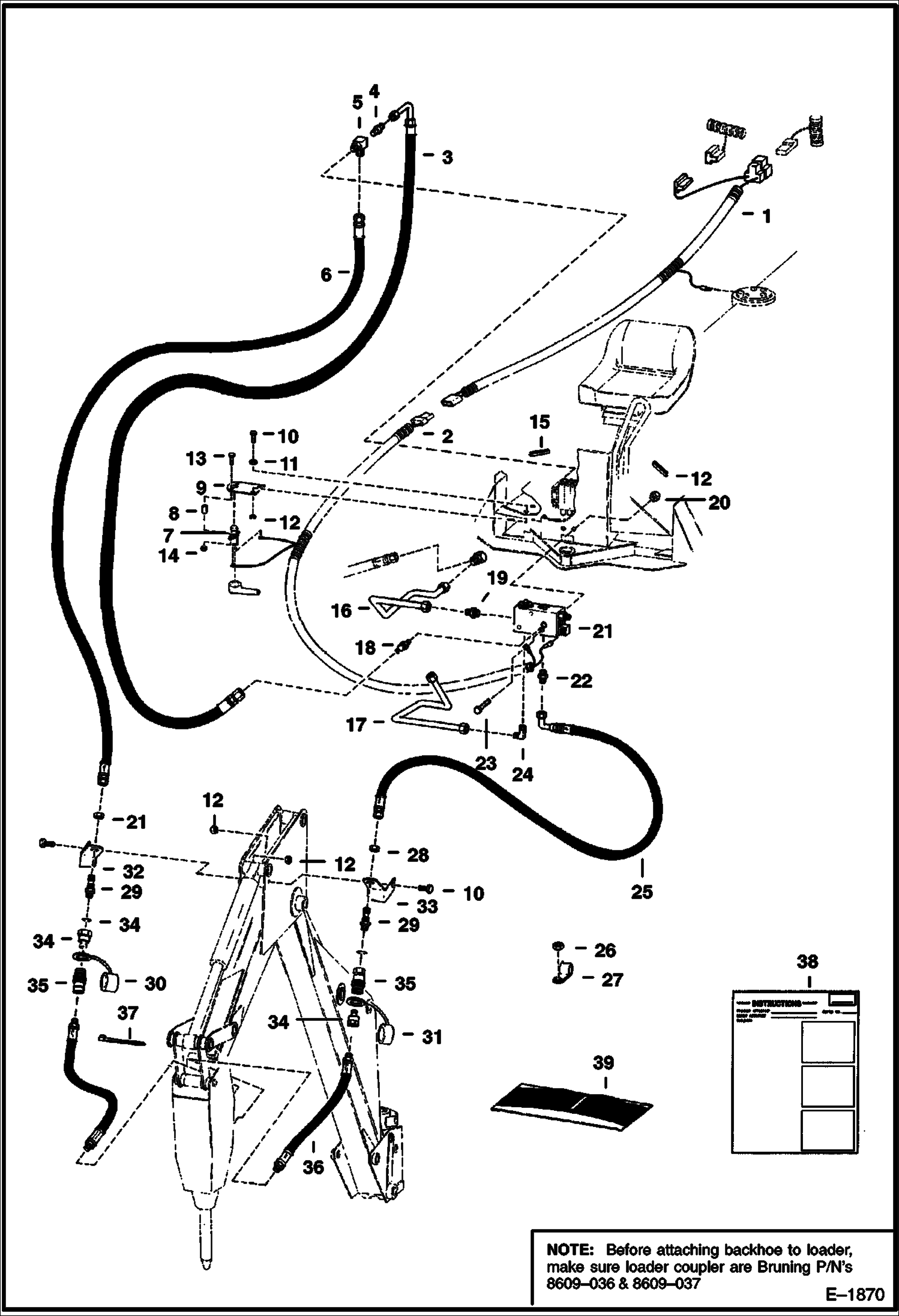 ГИДРОМОЛОТ (МОНТАЖНЫЙ КОМПЛЕКТ НА ЭКСКАВАТОРЕ-ПОГРУЗЧИКЕ) (5500) (ИСПОЛЬЗУЕТСЯ НА 913 ЭКСКАВАТОРЕ-ПОГРУЗЧИКЕ C РЕГУЛИРУЮЩИМ КЛАПАНОМ GRESEN)