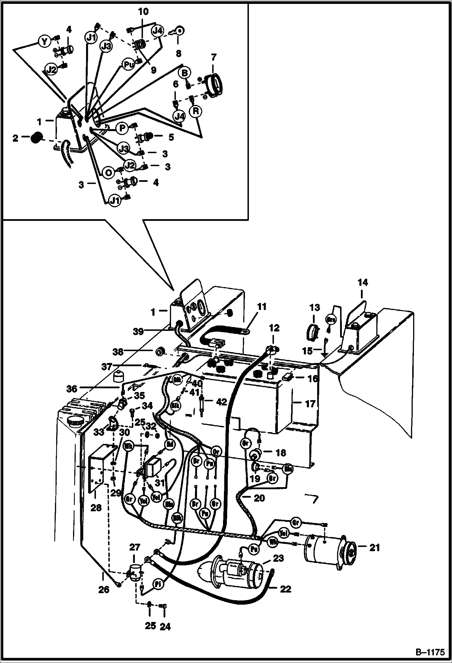 ЭЛЕКТРИЧЕСКАЯ ЦЕПЬ РАМЫ ШАССИ DEUTZ - С ГЕНЕРАТОРОМ