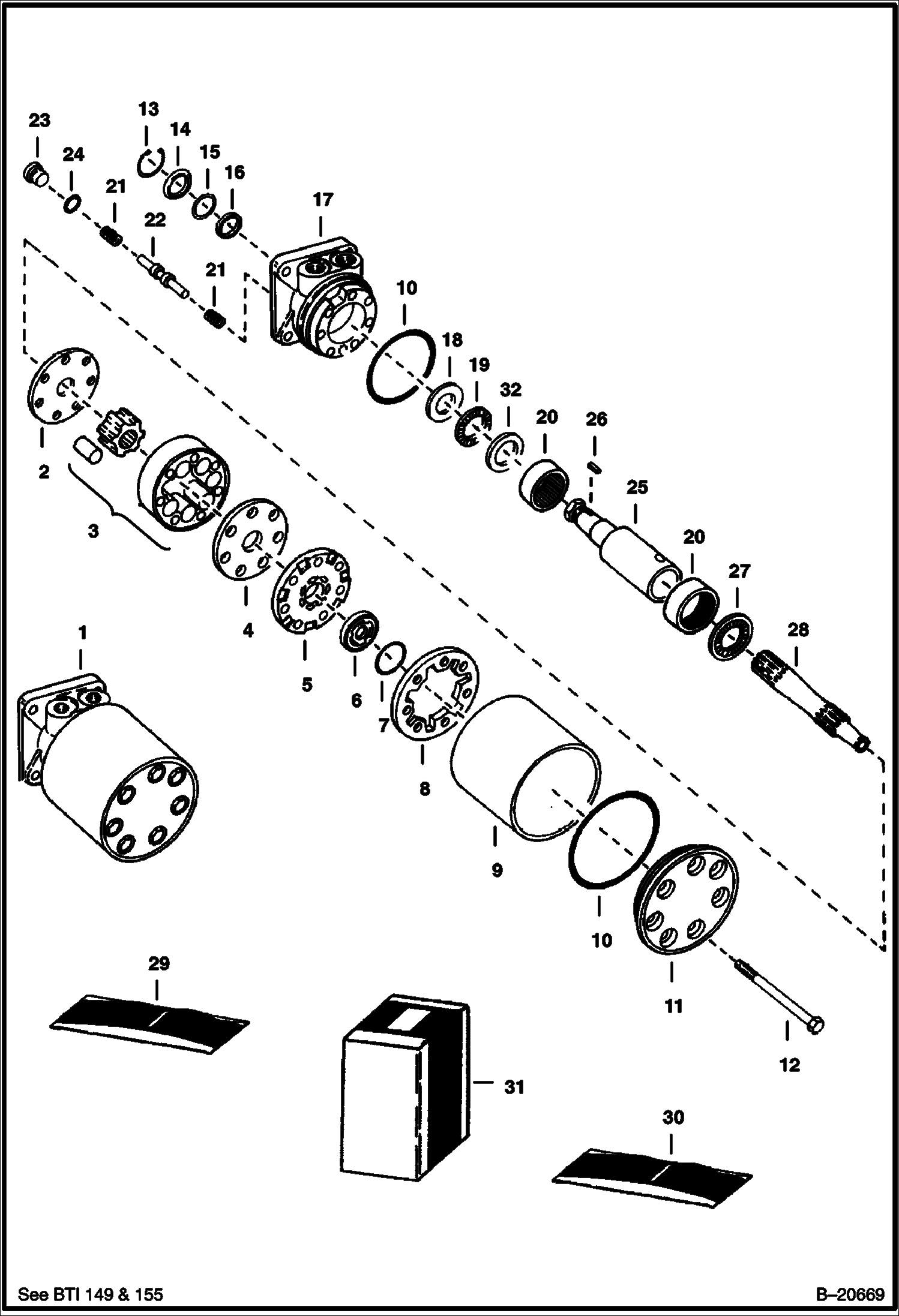 ГИДРОСТАТИЧЕСКИЙ ДВИГАТЕЛЬ (MAE 24032 И 24033 - СЕРИЙНЫЙ НОМЕР 15375 И НИЖЕ)