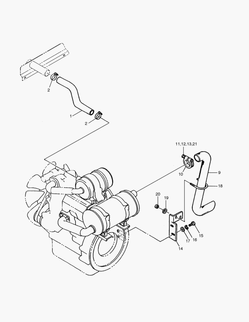 Спецтехника 1130 ENGINE MOUNTING(3)-INTAKE & EXHAUST
