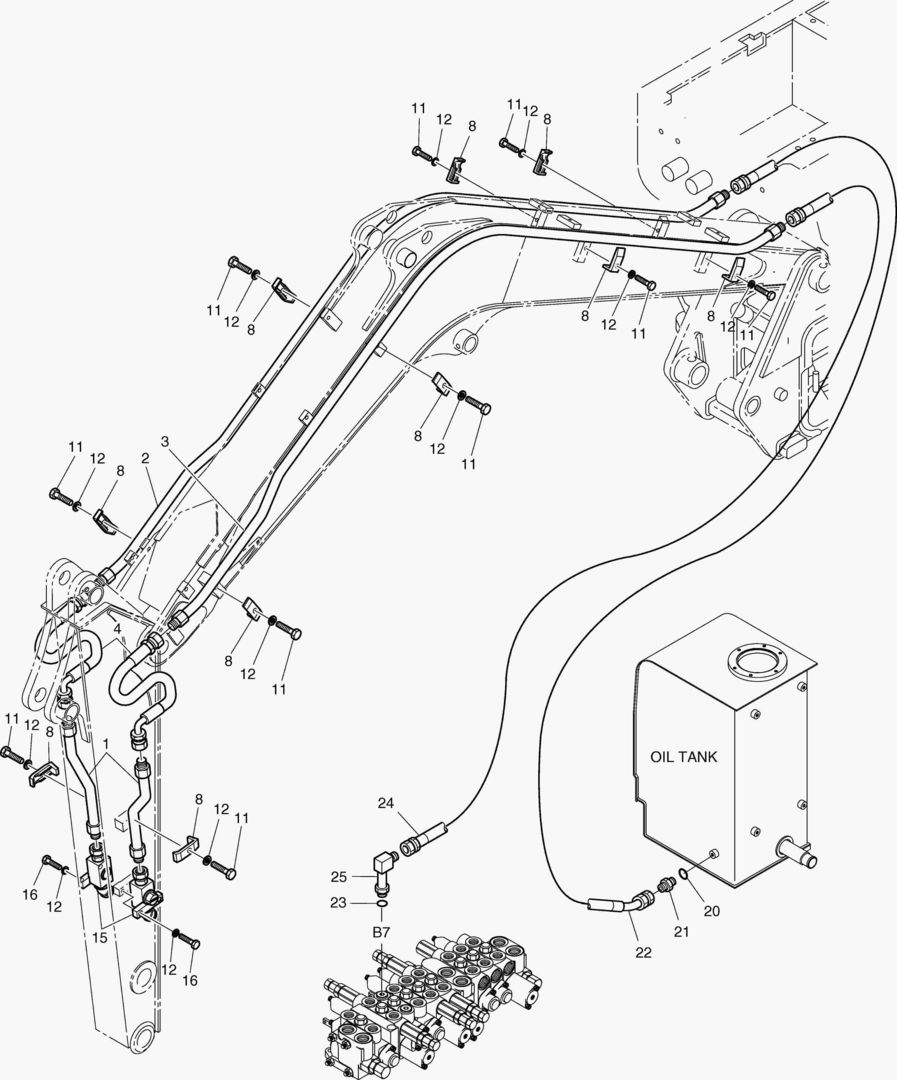 Схема ТРУБОПРОВОД ГИДРОМОЛОТА - ОДИН ПУТЬ