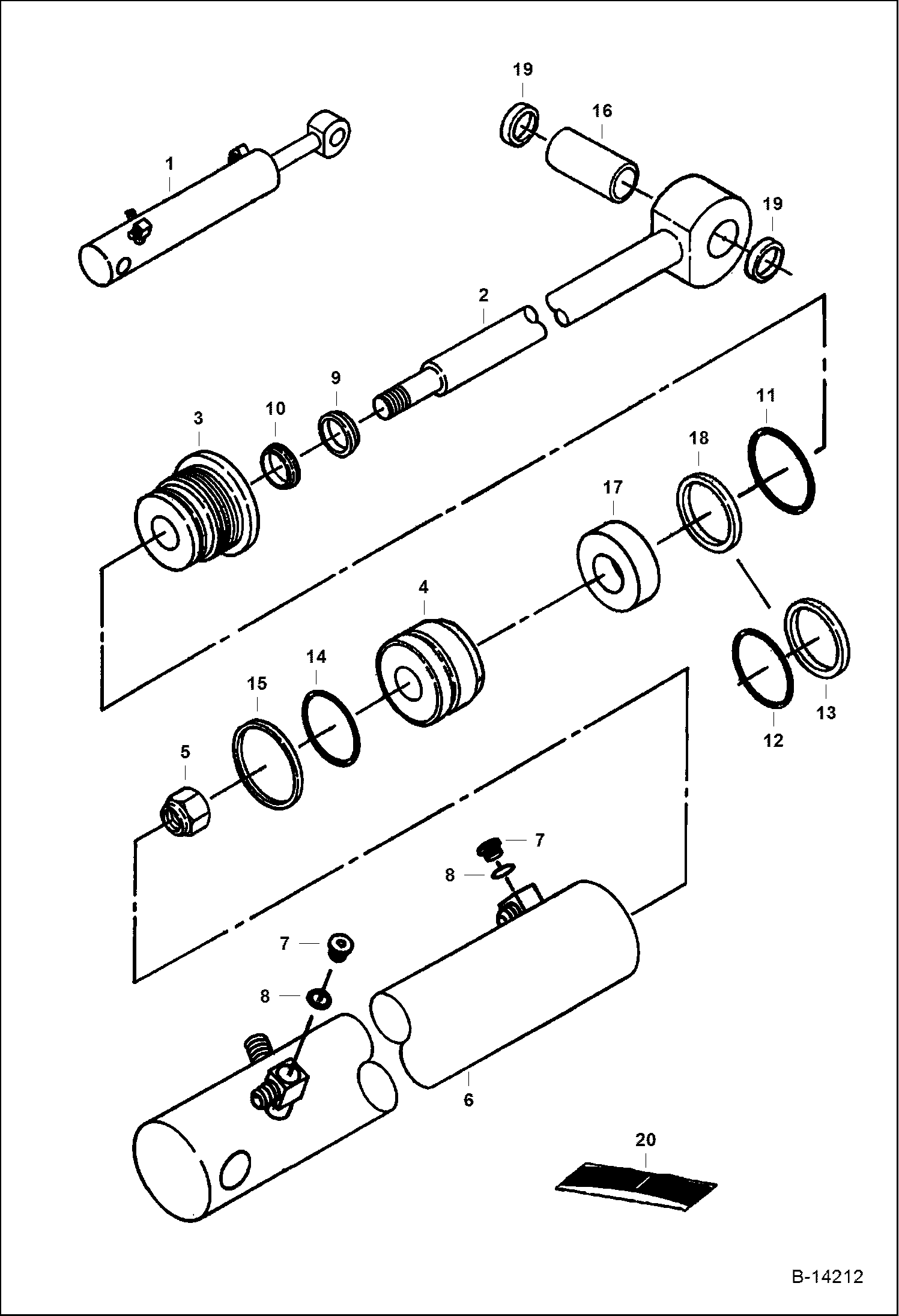 ЦИЛИНДР РУКОЯТИ (СЕРИЙНЫЙ НОМЕР 511721116 И ВЫШЕ)