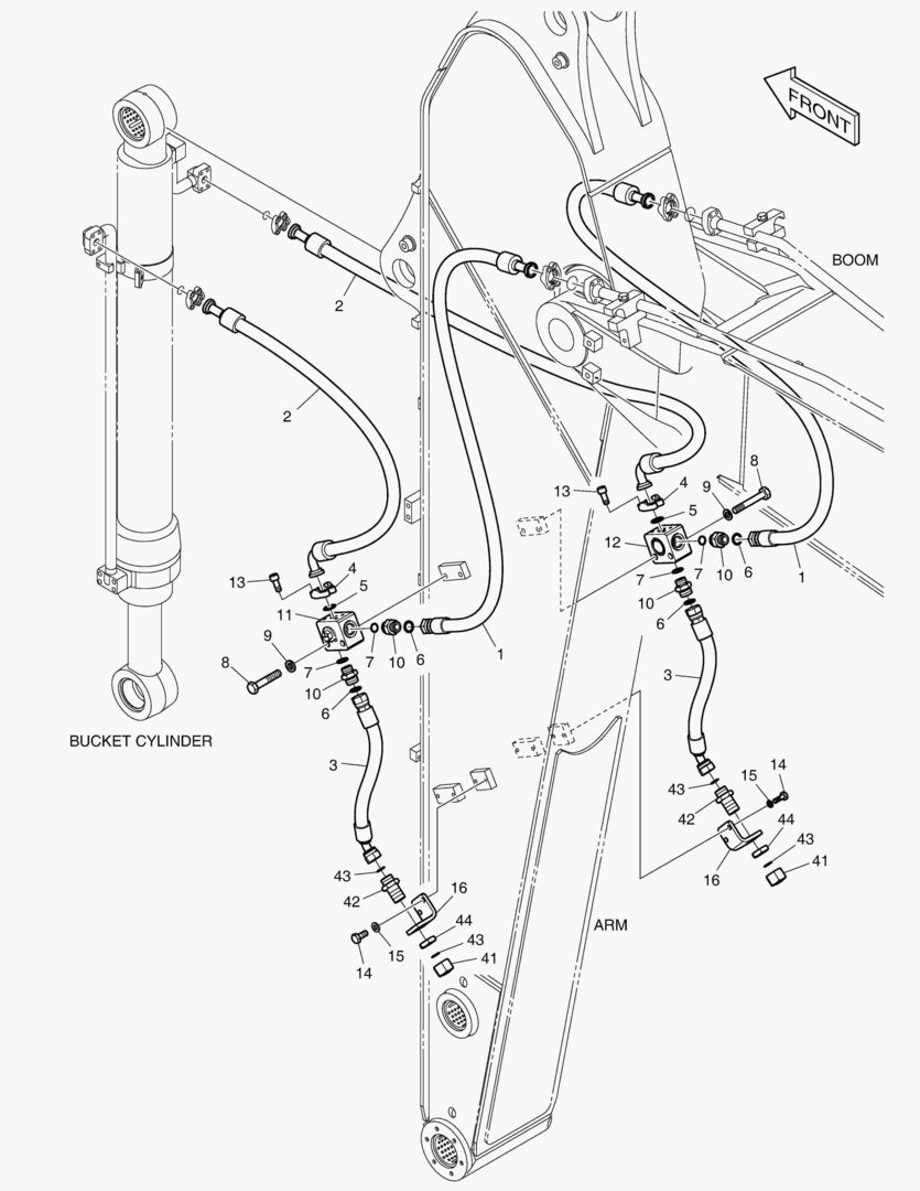 6330 ARM PIPING - CLAMSHELL(ARM 2.9m)