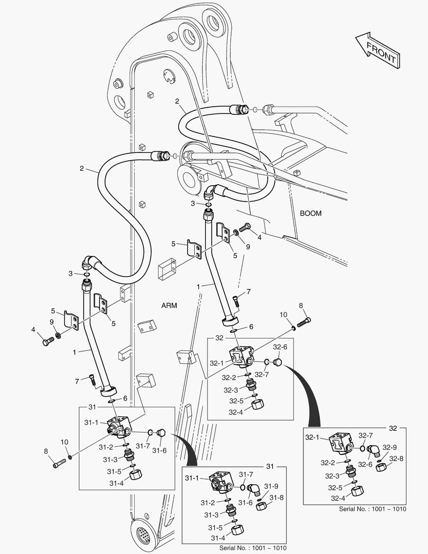 Схема 6210 ARM PIPING - ONE & TWO WAY(ARM-2.1m)