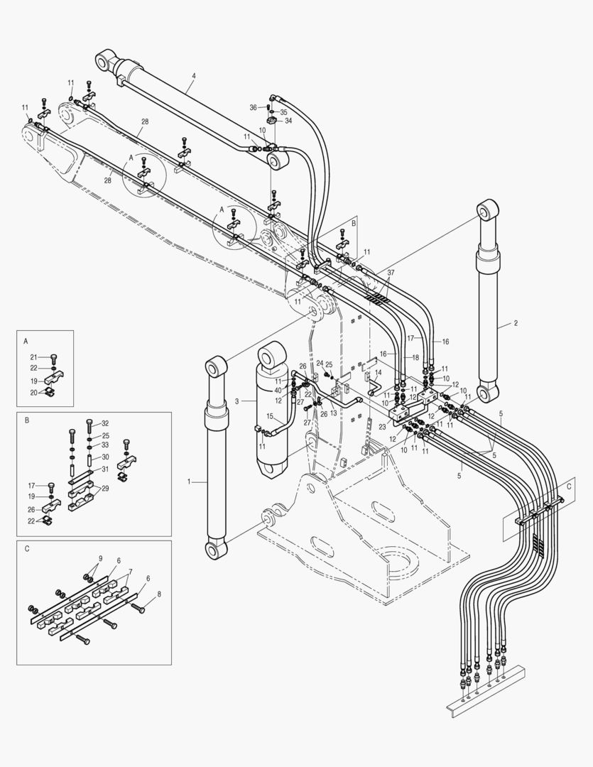 ПЕРЕДНИЙ ТРУБОПРОВОД-СТРЕЛА С ИЗМЕНЯЕМОЙ ГЕОМЕТРИЕЙ