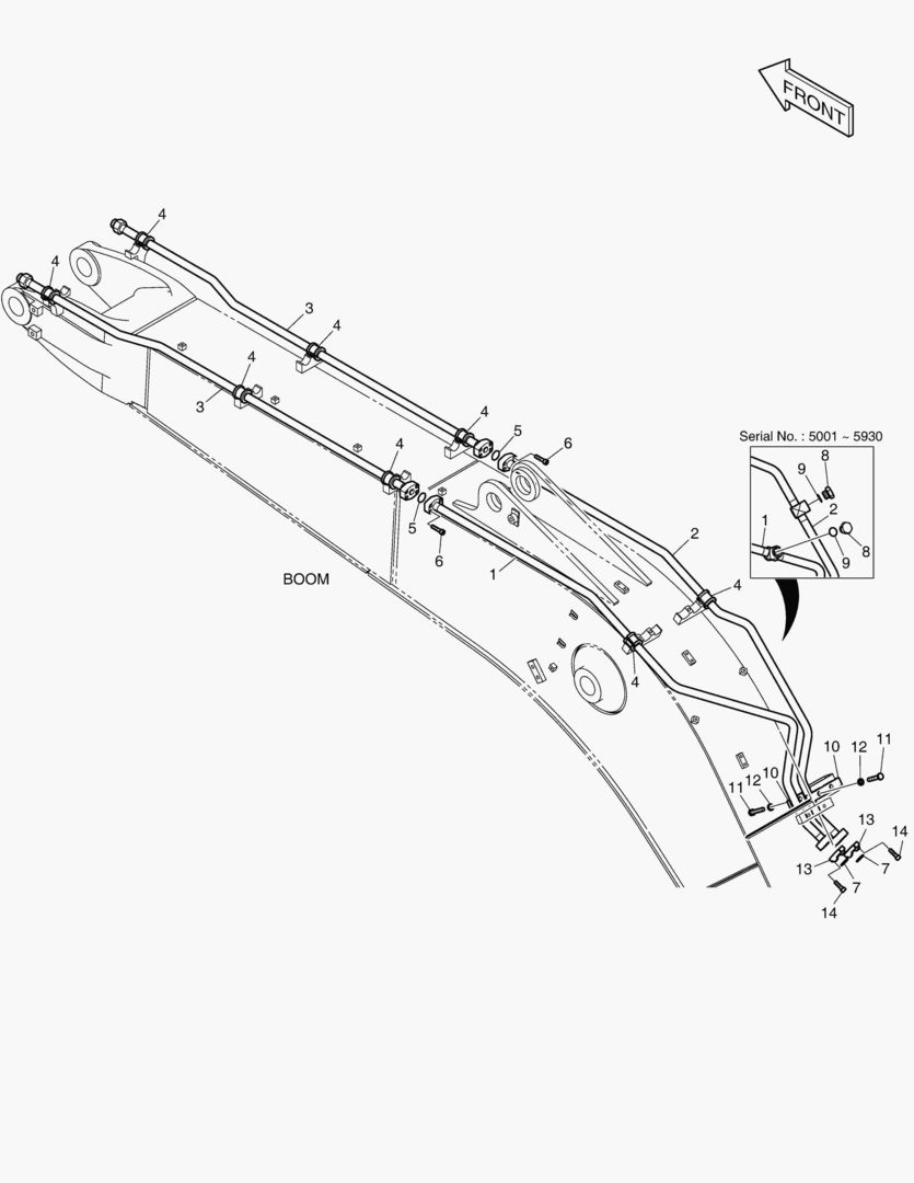 6370 BOOM PIPING - ONE & TWO WAY(BOOM 4.6m)
