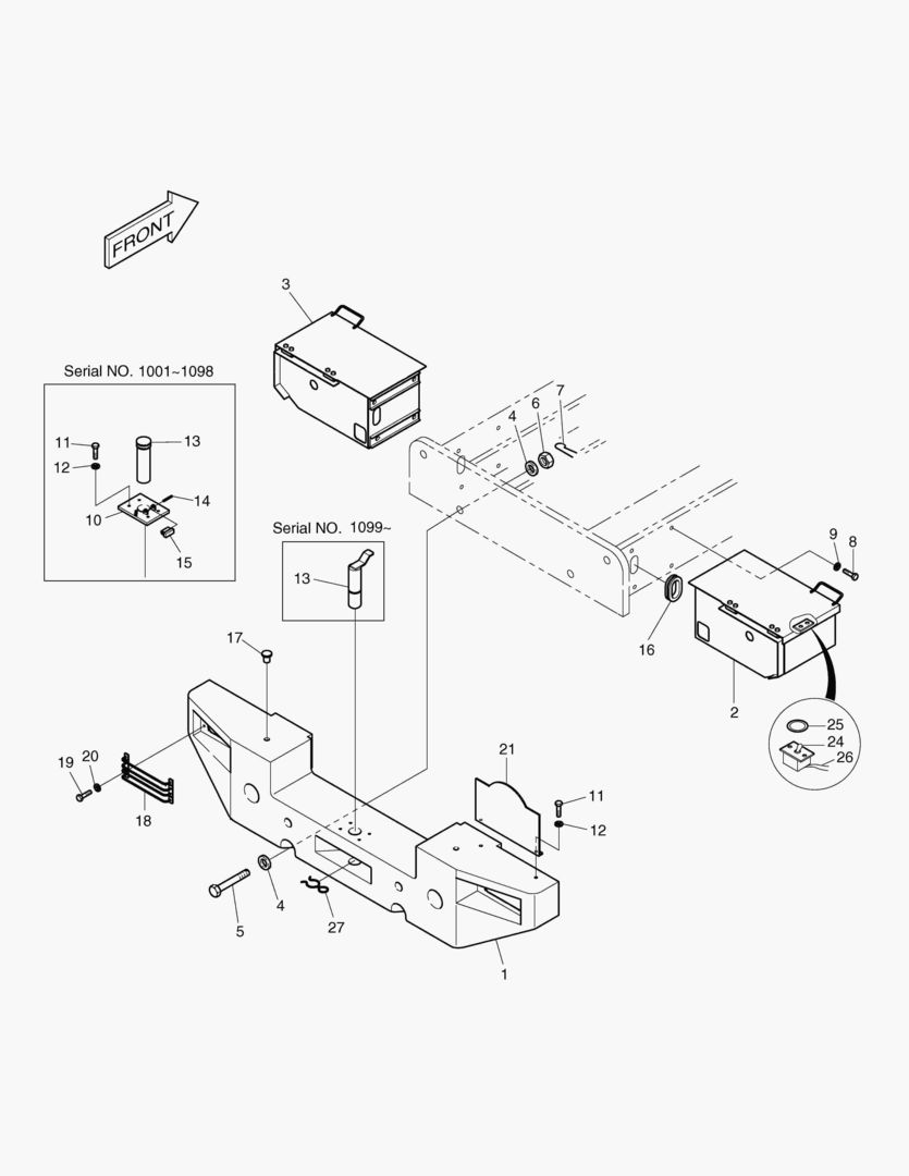 1410 COUNTER WEIGHT & BATTERY BOX-STD.