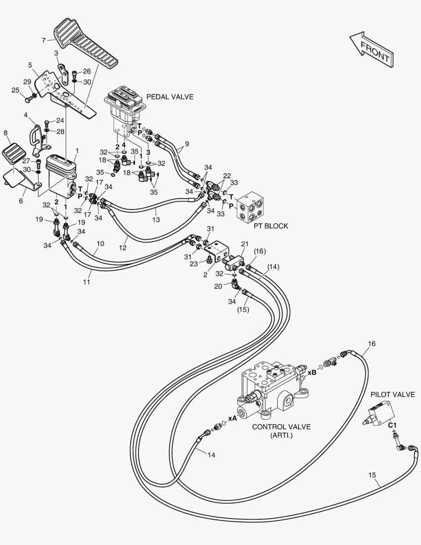 ТРУБОПРОВОД СЕРВОУПРАВЛЕНИЯ(2) - СТРЕЛА С ИЗМЕНЯЕМОЙ ГЕОМЕТРИЕЙ