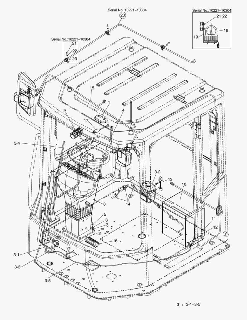 5270 ELECTRIC PARTS(1)-CABIN(Beacon&3 Spool) [10221~]