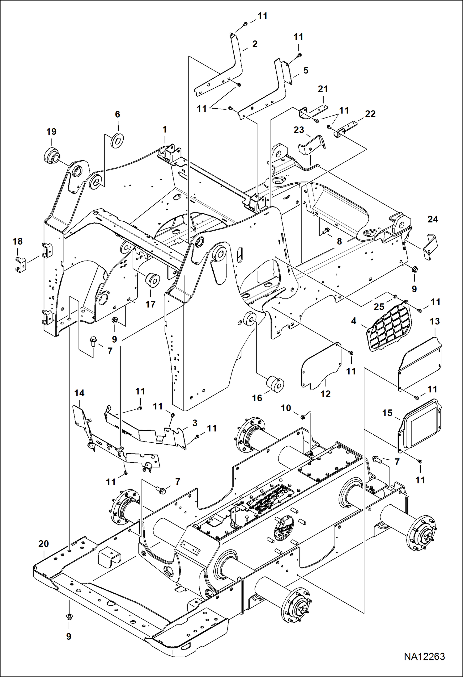 РАМА ШАССИ (СЕРИЙНЫЙ НОМЕР A3NT18619 И ВЫШЕ, A3NU13061 И ВЫШЕ)