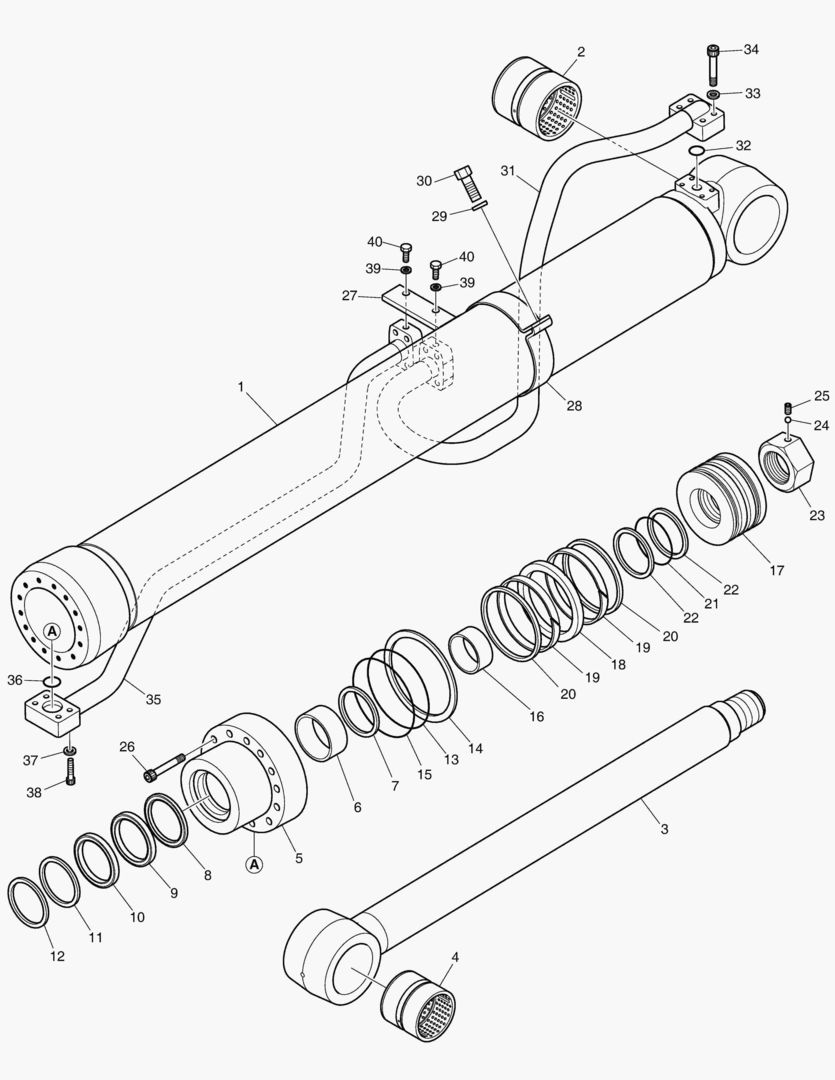 ЦИЛИНДР СТРЕЛЫ - ЛЕВОСТОРОННИЙ