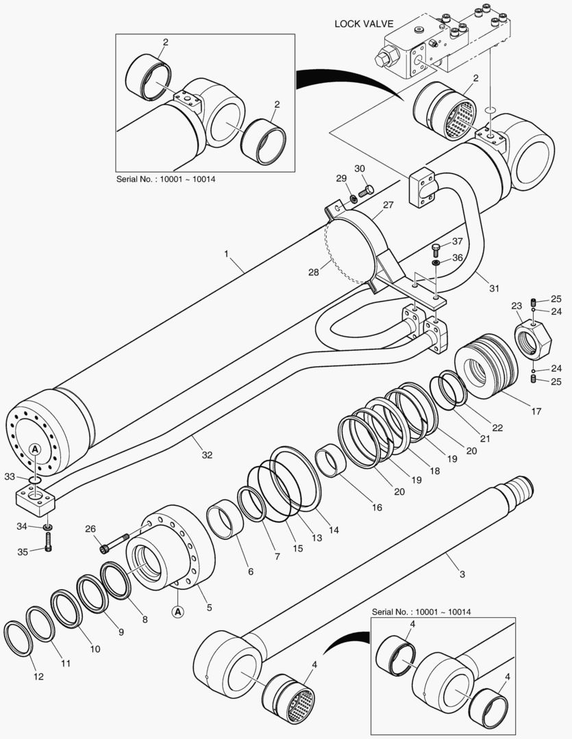 ЦИЛИНДР СТРЕЛЫ(ПРАВОСТОРОННИЙ)-ГИДРОЗАМОК
