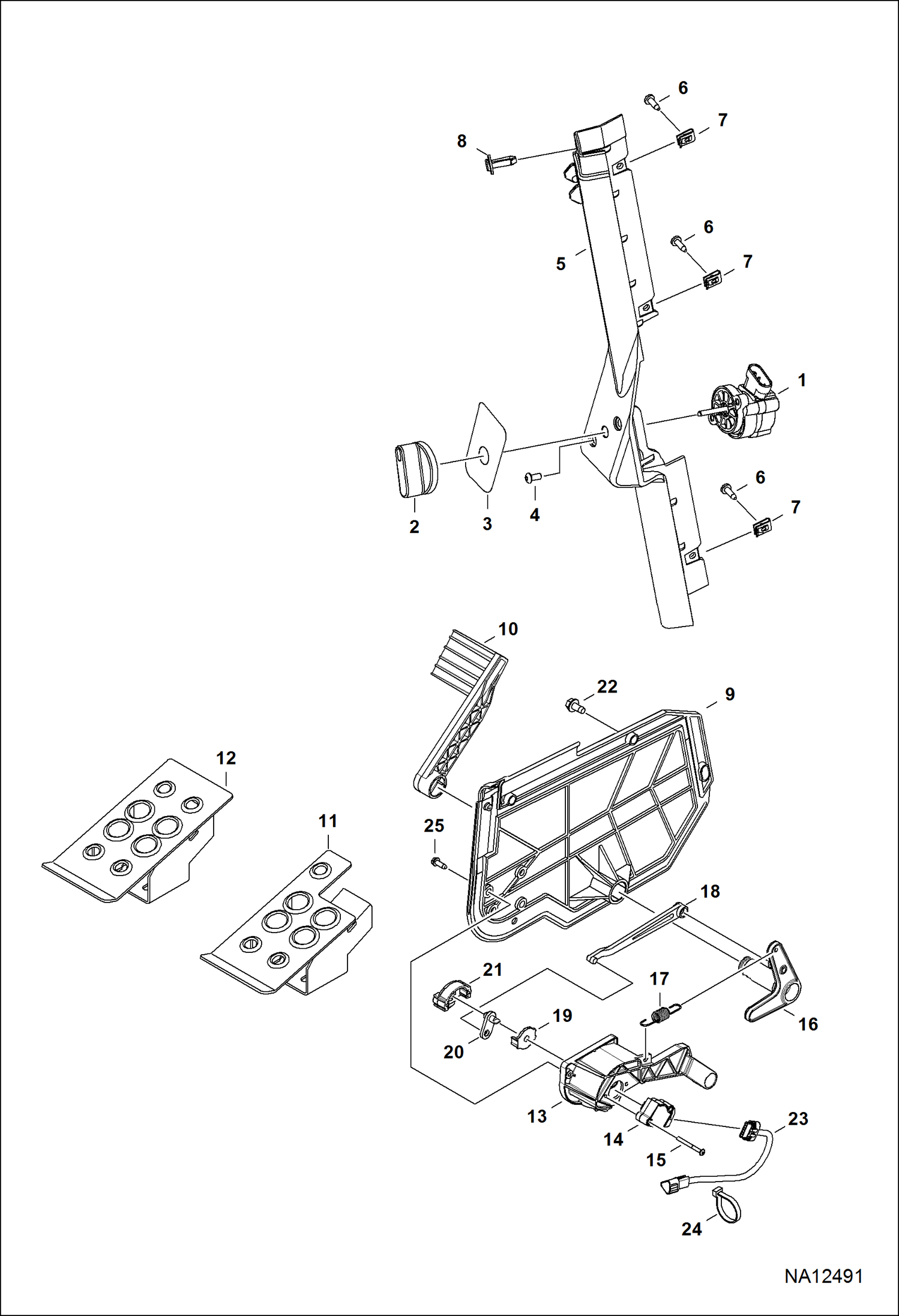 УСТРОЙСТВО РЕГУЛИРОВАНИЯ ОБОРОТОВ ДВИГАТЕЛЯ (С ПЕДАЛЬЮ ДРОССЕЛЬНОЙ ЗАСЛОНКИ) (СЕРИЙНЫЙ НОМЕР AT5J И ВЫШЕ)