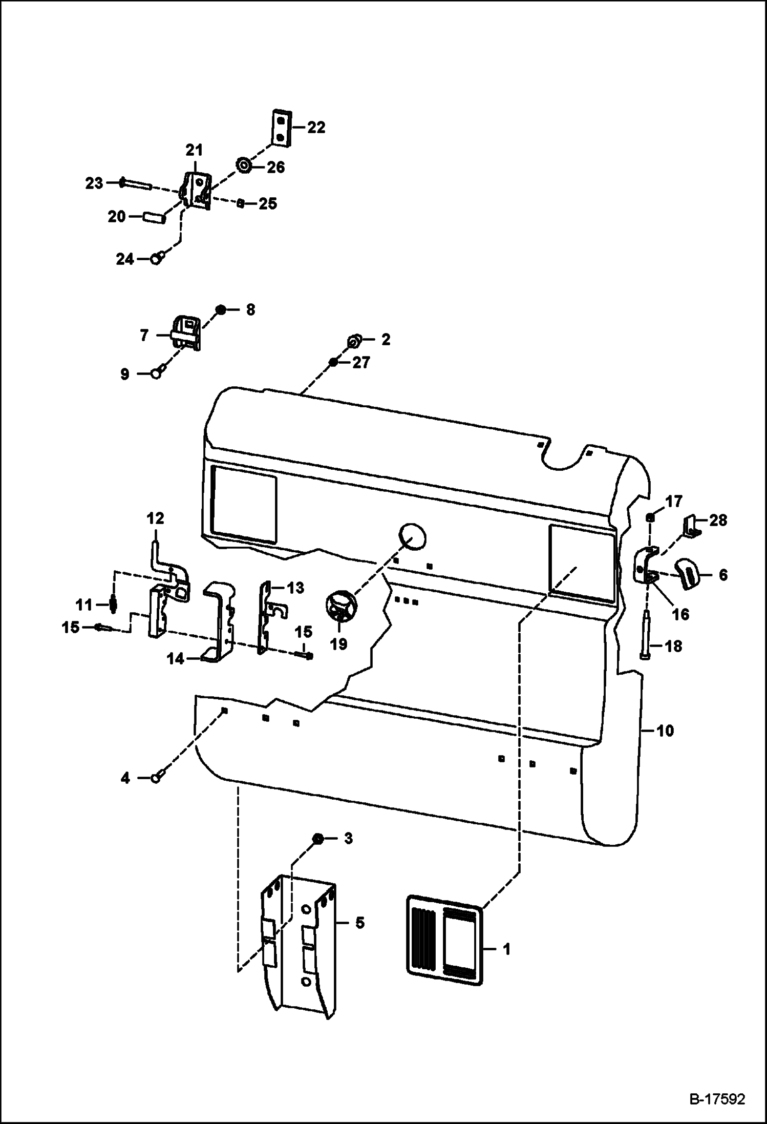 ЗАДНЯЯ ДВЕРЬ (СЕРИЙНЫЙ НОМЕР 5163 13550 И НИЖЕ, 5164 15034 И НИЖЕ)