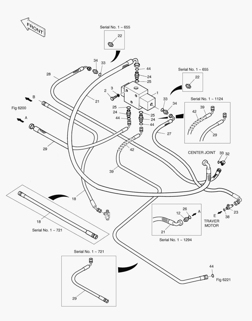 Спецтехника 6210 FRONT DOZER PIPING(2)-BOLTING TYPE [1~1146] - главное фото