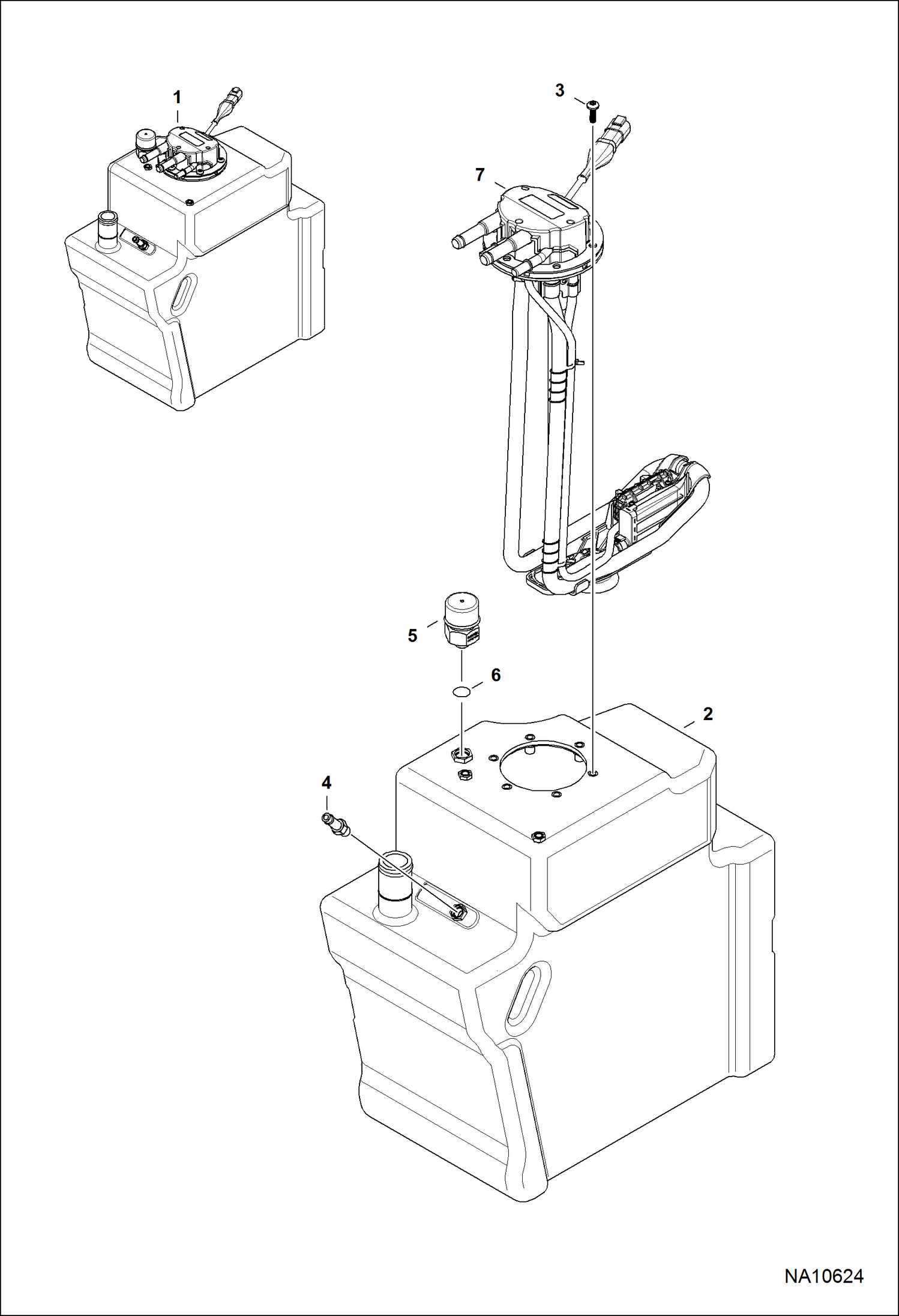 ДВИГАТЕЛЬ И КРЕПЕЖНЫЕ ДЕТАЛИ (CИСТЕМА SCR) (БАК) БЕЗ МОДУЛЯ КРЕПЛЕНИЯ НА КРОНШТЕЙНЕ (AT5T11001 - AT5T11963)