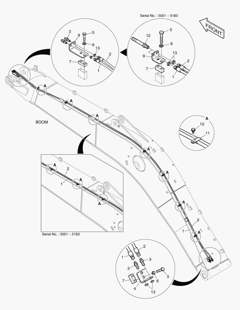 ГИДРОСИСТЕМА СТРЕЛЫ - СТРЕЛА 5.6 м(БЫСТРОУСТАНАВЛИВАЕМЫЙ ФИКСАТОР)