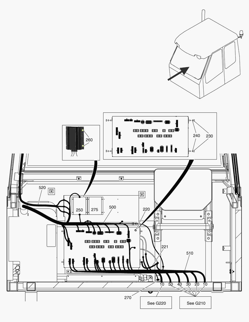 Спецтехника G305-210 EL.SYSTEM CABIN, REAR WALL