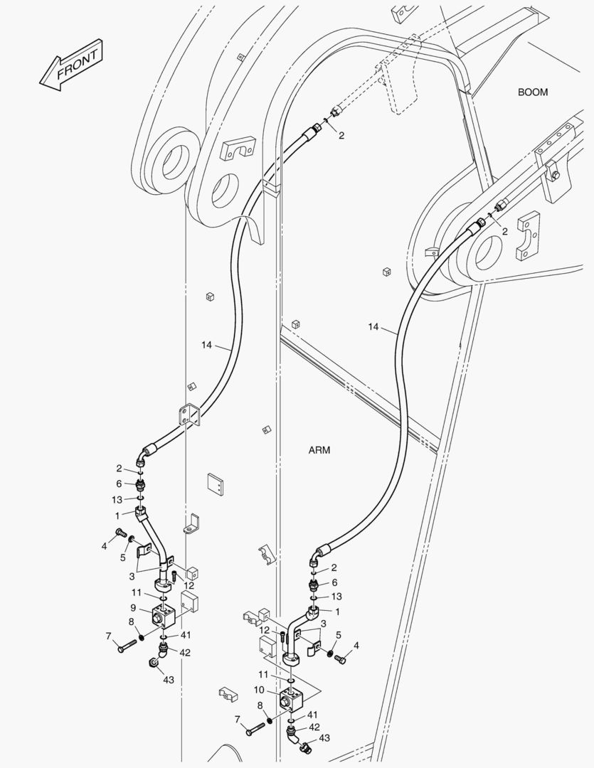 ГИДРОСИСТЕМА РУКОЯТИ - ВРАЩАЮЩИЙСЯ (РУКОЯТЬ 2.9 м)