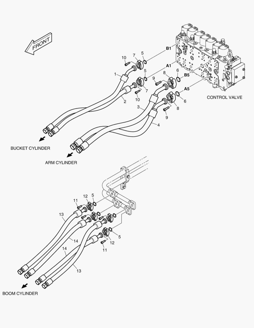1290 MAIN PIPING(4) - ARM & BUCKET