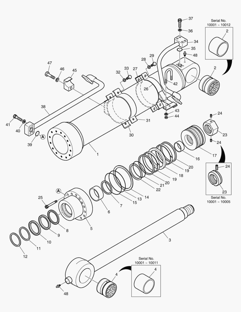 ЦИЛИНДР КОВША - РУКОЯТЬ 6 м