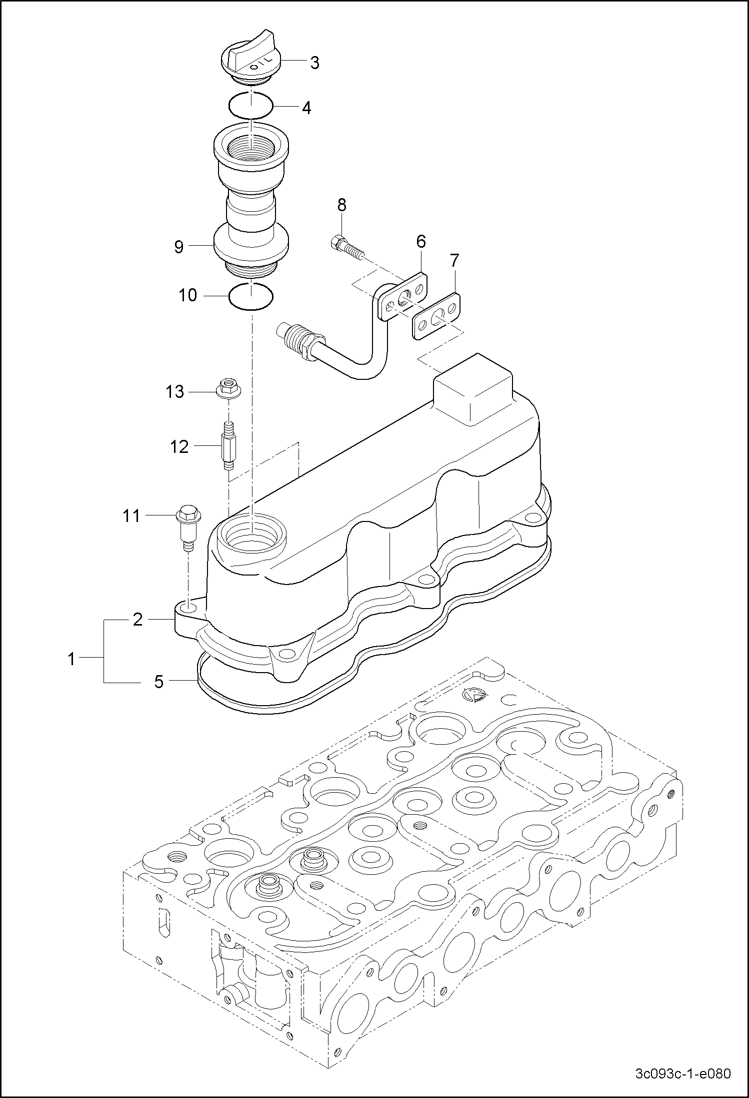 КРЫШКА ГОЛОВКИ ЦИЛИНДРА В СБОРЕ