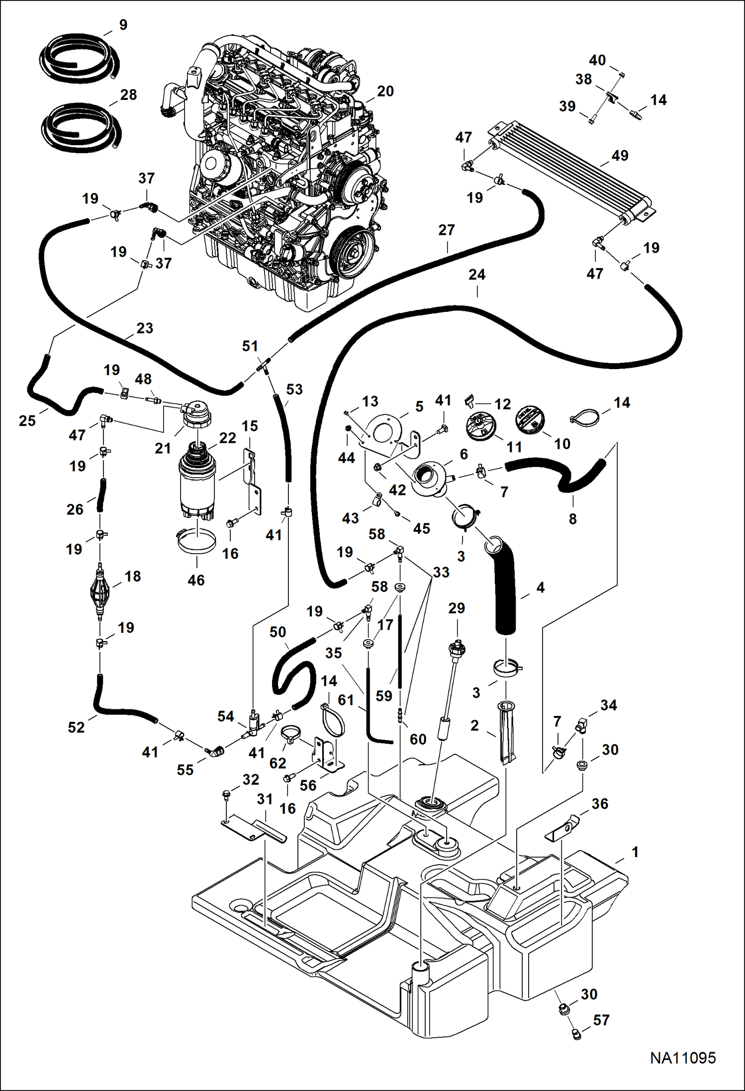 ДВИГАТЕЛЬ И КРЕПЕЖНЫЕ ДЕТАЛИ (СИСТЕМА ПОДАЧИ ТОПЛИВА)