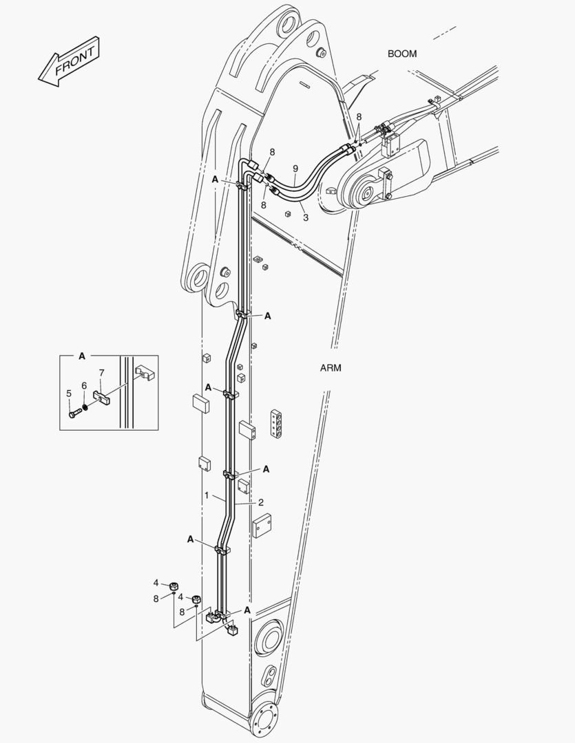 ГИДРОСИСТЕМА РУКОЯТИ - БЫСТРАЯ ПОСАДКА(РУКОЯТЬ 3.1 м)