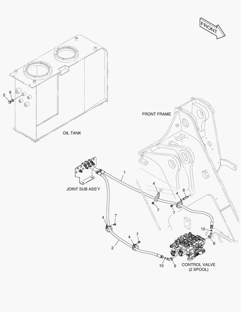 Схема ТРУБОПРОВОД СЕРВОУПРАВЛЕНИЯ - 2 КАТУШКИ