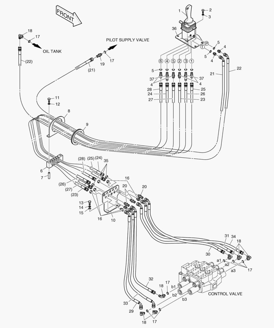 ТРУБОПРОВОД СЕРВОУПРАВЛЕНИЯ-3 КАТУШКИ