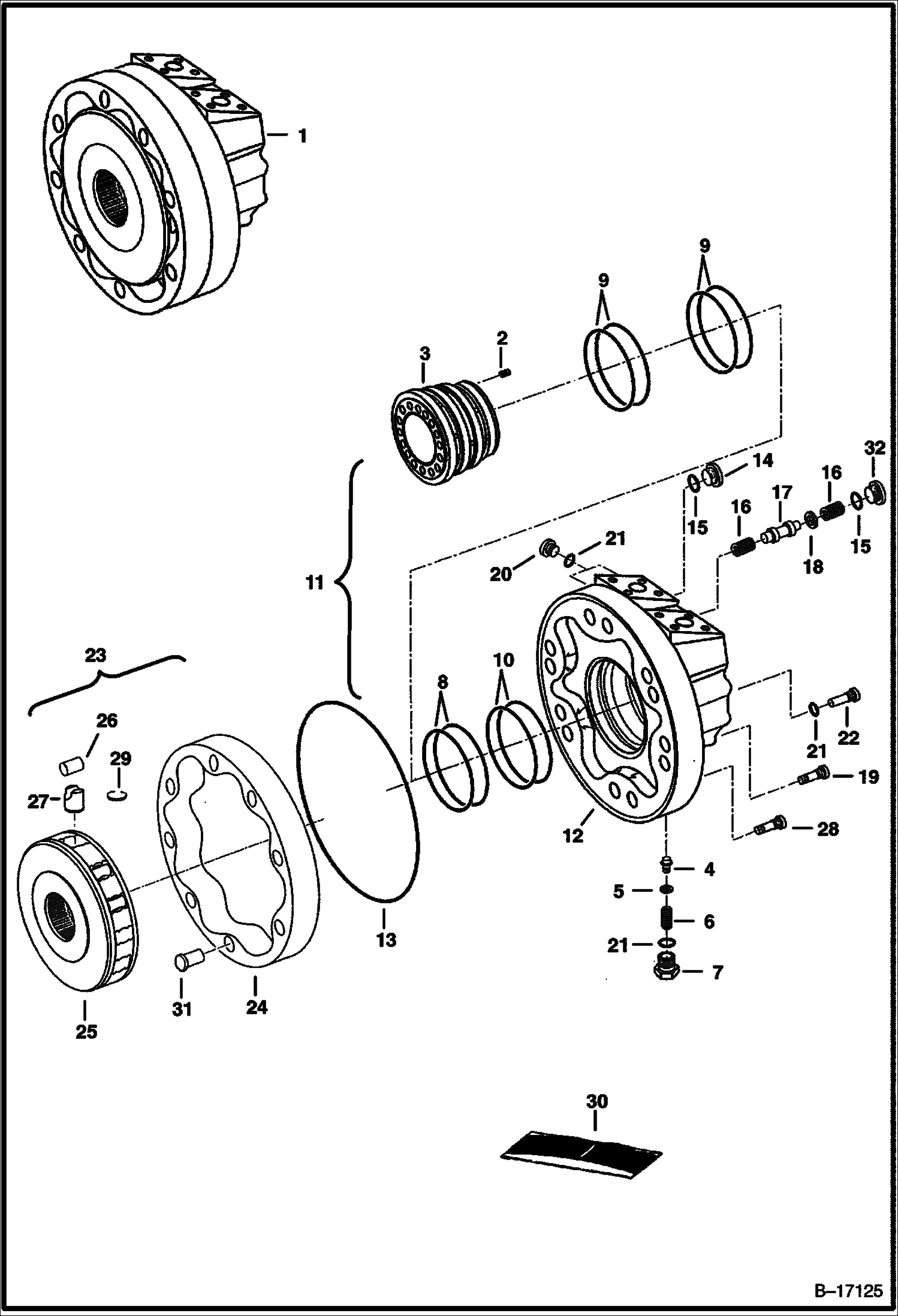ГИДРОСТАТИЧЕСКИЙ ДВИГАТЕЛЬ (ОДНА СКОРОСТЬ) (R921805322)