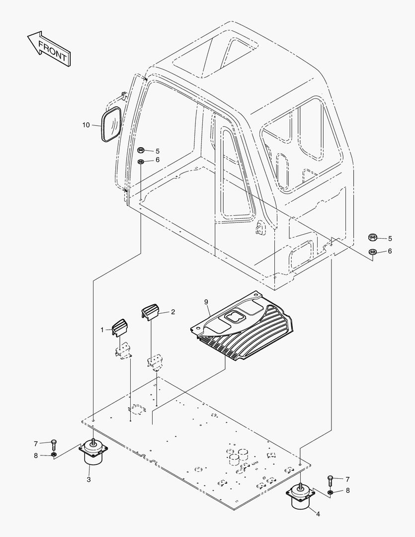 КРЕПЛЕНИЕ КАБИНЫ В СБОРЕ