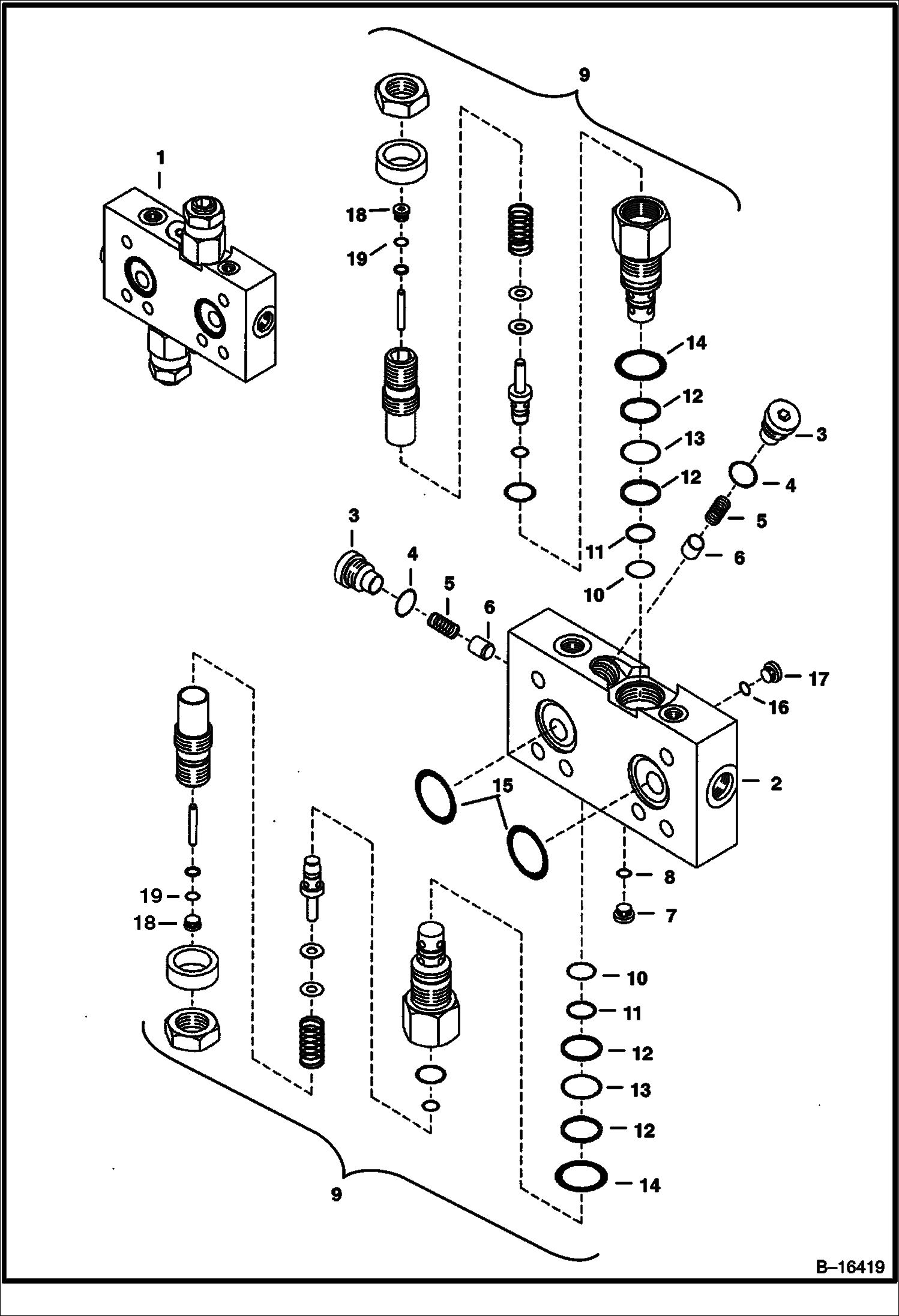 Схема ТОРМОЗНОЙ КЛАПАН (ГИДРОМОТОР ПОВОРОТА ПЛАТФОРМЫ)