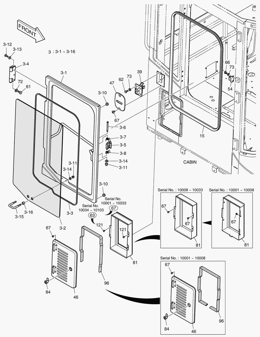 КАБИНА(4) - ДВЕРЬ В СБОРЕ(ПРАВОСТОРОННИЙ)